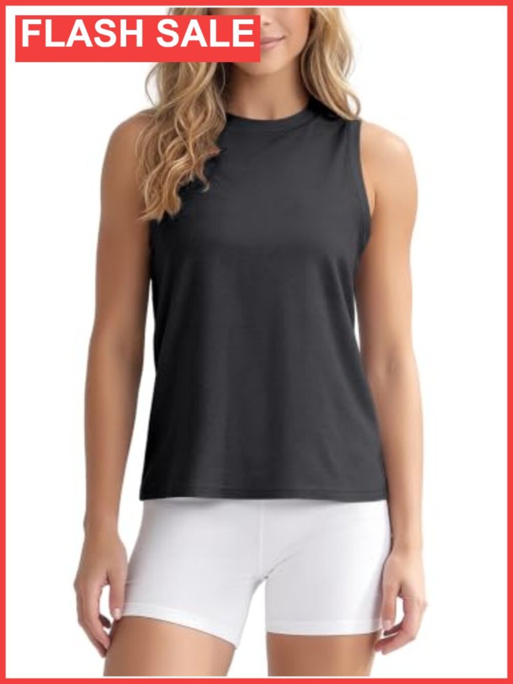 Women's Comfort Tank Top Ultra Soft Performance Muscle Tee High Crew Neck